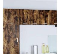 Mokuyary Armadio sospeso 2 pezzi rovere affumicato e bianco, 30 x 31 x 40 cm, armadi da parete da bagno, modello 2 x armadi sospesi (1 porta), larghezza 30 cm, altezza 40 cm