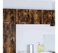 Mokuyary Armadio sospeso 2 pezzi rovere affumicato e bianco, 40 x 31 x 40 cm, armadi da parete per il bagno, modello 2 armadi pensili (1 porta), larghezza 40 cm, altezza 40 cm