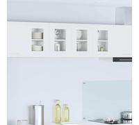 Mokuyary Armadio sospeso con porta, 2 pezzi, bianco, 60 x 31 x 40 cm, in legno, da cucina, da bagno, modello 2 x armadi in vetro sospesi (2 porte), larghezza 60 cm, altezza 40 cm