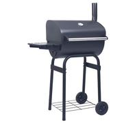 Mokuyary Barbecue a Carbone con ripiano inferiore Nero, Grill a Carbone con ruote, Carrello per Barbecue per Terrazza, Esterno, Giardino, Campeggio