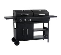 Mokuyary Barbecue grill combinato a gas e carbone con 3 bruciatori da giardino