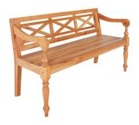 Mokuyary Batavia Panchina da giardino in legno massello di mogano, resistente alle intemperie, in stile rustico, 123 cm, per mobili da giardino d'inverno, come romantica panca da balcone