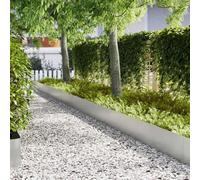 Mokuyary Bordatura per prato, 50 pezzi, argento, 100 x 0,05 x 20 cm, bordo da giardino, recinzione da erba, montaggio facile per massicci, orto, vialetto, prato aiuola -C