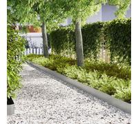 Mokuyary Bordatura per prato, 50 pezzi, argento, 100 x 0,05 x 20 cm, bordo da giardino, recinzione da erba, montaggio facile per massicci, orto, vialetto, prato aiuola -B