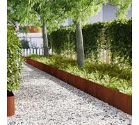 Mokuyary Bordatura per prato, 50 pezzi, marrone, 100 x 0,05 x 20 cm, bordo da giardino, recinzione da erba, montaggio facile per massello, orto, vialetto, prato aiuola -B