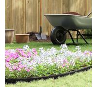 Mokuyary Bordature per prato nero, 3000 x 4 x 5 cm, in plastica, bordo da giardino, recinzione per erba, facile da montare, per massello, orto, vialetto, prato aiuola