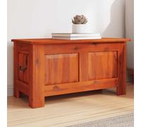 Mokuyary Cassapanca con coperchio marrone in legno massello di acacia, cassaforte al tesoro, scatola portaoggetti con estremità del letto per ingresso, soggiorno, camera da letto, corridoio, B