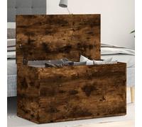 Mokuyary - Cassapanca con vano porta-oggetti in legno di quercia affumicata, 84x42x46 cm, scatola portaoggetti, panca con sedile, cassapanca con vano portaoggetti per ingresso, camera da letto