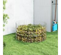 Mokuyary Composter da giardino Ø 100 x 50 cm in acciaio zincato vassoio per compost per rifiuti, Compostore per orto e giardino