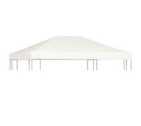 Mokuyary Copertura di ricambio per padiglione da giardino, copertura di ricambio del tetto del padiglione antico tenda da gazebo 310 g/m² 4 x 3 m bianco crema