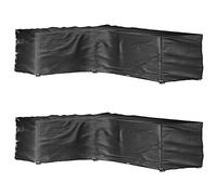 Mokuyary Copertura per mobili da giardino a forma di L, 2 pezzi, 18 occhielli, 220 x 285 x 80 cm, telo di copertura antivento, per tavolo da giardino, gruppo di sedie, mobili da terrazza, mobili in