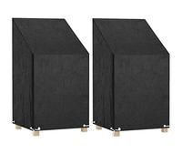 Mokuyary Coprisedia da giardino, 2 pezzi, 8 occhielli, 65 x 65 x 80/120 cm, in PE, copertura di protezione per mobili da esterno, sedia