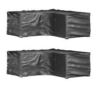 Mokuyary Coprisedili da giardino a forma di L, 2 pezzi, 16 occhielli, per tavolo da giardino, copertura di protezione per mobili da esterno, sedia -A