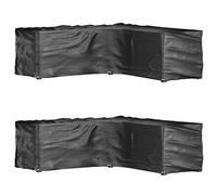 Mokuyary Coprisedili da giardino a forma di L, 2 pezzi, 16 occhielli, per tavolo da giardino, copertura di protezione per mobili da esterno, sedia -C