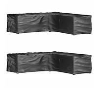 Mokuyary Coprisedili da giardino a forma di L, 2 pezzi, 16 occhielli, per tavolo da giardino, copertura di protezione per mobili da esterno, sedia -B