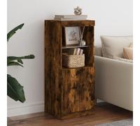 Mokuyary Credenza con luci a LED, 41 x 37 x 100 cm, cassettiera con porta e scaffali, armadietto da cucina, per soggiorno, corridoio, cucina