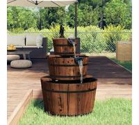 Mokuyary Fontana per acqua con pompa 60 x 60 x 94 cm in legno di abete massiccio, fontana da giardino per decorazione esterna, cortile, patio