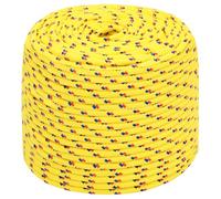 Mokuyary Fune da barca gialla 6 mm 50 m, in polipropilene, resistente alle intemperie, PP intrecciata, per campeggio, vela, trasporto, canottaggio, kayak e pesca