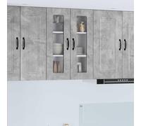 Mokuyary Kalmar - Armadio da cucina in calcestruzzo, 60 x 31 x 80 cm, in legno da appendere a parete, pensili sospesi, armadietti sospesi, stoviglie, modello, 1 armadio in vetro (2 ante)