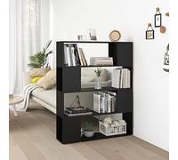 Mokuyary Libreria/separatore di stanze, 100 x 24 x 124 cm, mobile portaoggetti con scomparti, armadio per libri per soggiorno, ufficio, camera da letto