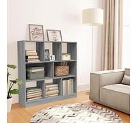 Mokuyary Libreria Sonoma Grigio 97,5 x 29,5 x 100 cm Legno di Ingegneria, Mobile di Stoccaggio con Scomparti, Armadio Scaffale per Libri per Soggiorno, Ufficio, Camera da Letto