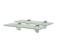 Mokuyary Mensola sospesa 2 pezzi, in vetro, 30 x 10 cm, 8 mm, in vetro trasparente, perfetta come ripiano per il bagno, in vetro, disponibile in diverse misure, colore bianco