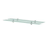 Mokuyary Mensola sospesa 2 pezzi, in vetro, 90 x 20 cm, 8 mm, in vetro trasparente, perfetta come ripiano per il bagno, diverse misure a scelta, trasparente