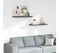 Mokuyary Mensole sospese, 2 pezzi, grigio lucido, 80 x 23,5 x 3,8 cm, in vetro MDF, trasparente, perfetta come ripiano per il bagno, diverse misure a scelta, grigio lucido