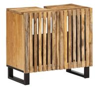 Mokuyary Mobile sottolavabo, 62 x 34 x 58 cm, in legno di mango massello grezzo, mobile da bagno, cucina, mobili da bagno