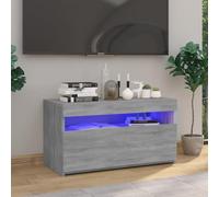 Mokuyary Mobili per TV sospesi Mobili TV Mobili Intrattenimento Media Console per Soggiorno con Luci LED Grigio Sonoma 75x35x40 cm