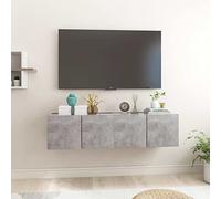 Mokuyary Mobili TV sospesi per unità TV per unità di intrattenimento a parete, console multimediale da appendere, set di mobili per soggiorno, 2 pezzi, grigio cemento 60 x 30 x 30 cm