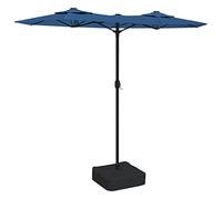 Mokuyary Ombrellone da giardino a doppia testa con LED bianco sabbia | Protezione solare per esterno, terrazza, piscina, spiaggia, ristoranti