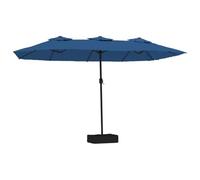 Mokuyary Ombrellone da giardino a doppia testa con LED blu azzurro 449 x 265 cm