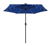Mokuyary Ombrellone da giardino e luci a LED palo in alluminio blu azzurro