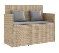 Mokuyary Panca da giardino con cuscini beige resina intrecciata Patio B