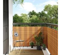 Mokuyary Paravento per Balcone Marrone Chiaro 300x100 cm Resina Intrecciata, Vista Brezza per Balcone, Vento Protezione Copertura per Vista Antivento per Giardino Esterno Terrazza