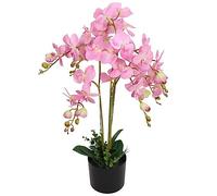 Mokuyary Pianta artificiale con vaso orchidea, 75 cm, rosa, artificiale finta pianta per soggiorno, bagno, camera da letto, balcone, pavimento, portico decorativo
