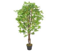 Mokuyary Pianta artificiale d'acero con vaso verde 120 cm, artificiale finta pianta per soggiorno, bagno, camera da letto, balcone, pavimento, portico decorativo