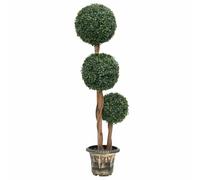 Mokuyary Pianta di bosso artificiale con vaso a forma di palla verde, 119 cm, artificiale finta pianta per soggiorno, bagno, camera da letto, balcone, pavimento, portico decorativo