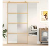 Mokuyary Porta scorrevole dorata in vetro ESG smerigliato e alluminio porta scorrevole in vetro per bagno soggiorno cucina oro smerigliato 102,5 x 205 cm