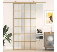 Mokuyary Porta scorrevole dorata in vetro ESG smerigliato e alluminio porta scorrevole in vetro per bagno soggiorno cucina oro e opaco 6x4 griglie