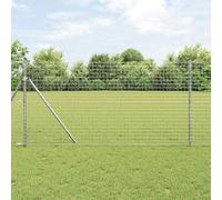 Mokuyary Recinzione euro, argento, 1 x 10 m, in ferro zincato a caldo, protezione da sguardi indiscreti, recinto da giardino per paesaggio, giardino, terrazza esterna, decorazione -C