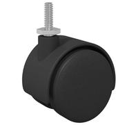 Mokuyary Rotelle 12 pezzi Nero 40,1 x 37,8 mm PP e Ferro Ruote per Mobili, Ruota per Carrelli e Banchi da lavoro