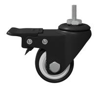 Mokuyary Ruote 12 pezzi Nero M6 x 37 mm Ferro e nylon Ruote per Mobili, Ruota per Carrelli e Banchi da lavoro