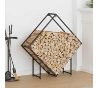 Mokuyary Scaffale in legno riscaldato, 100 x 25 x 100 cm, colore: nero, per porta di legna da ardere, grande capacità, stoccaggio in legno