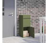 Mokuyary Scatola di deposito pacchi verde oliva 41 x 38 x 103 cm Acciaio, Scatola per pacchi per esterni, casa, ufficio