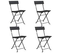 Mokuyary Sedie da bistrot pieghevoli, 4 pezzi, in rattan e acciaio, per esterni, per terrazze/giardino/balcone
