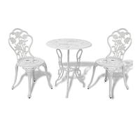 Mokuyary Set Bistro 3 pezzi Alluminio Casting Bianco Mobili A