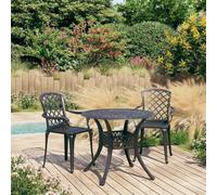 Mokuyary Set Bistro 3 pezzi Alluminio Casting Nero Mobili D