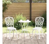 Mokuyary Set Bistro da Giardino 3 Pezzi Bianco Alluminio Mobili A